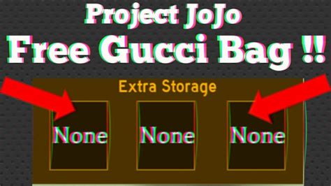 project jojo gucci bag script|how to use gucci bag in project jojo. .